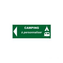 Panneau de Signalisation Camping FLECHE GAUCHE (H0232FG) À PERSONNALISER - Aluminium 2 mm - 210 x 75 mm