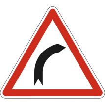 Signaletique.biz France - Panneau de signalisation danger virage à droite - Triangulaire iso 7010 - Gamme Ecolign - Classe 1 - 500mm