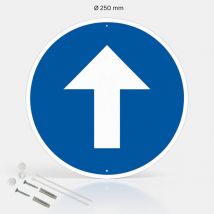 Signaletique.biz France - Panneau de signalisation rond prépercé pvc ou alu diamètre 250 ou 300 mm + kit de fixation pour pose facile, rapide