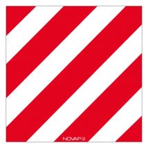 Panneau de signalisation sans œillet - Standard 480x480mm - hachuré rouge/blanc - 3341027