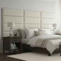 Panneau Décoratif Tête De Lit Capitonnée Mural 91cm Simili Daim Beige
