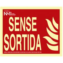 Panneau D'extinction ''sense Sortida'' Classe b (pvc 0.7mm) 30x15cm