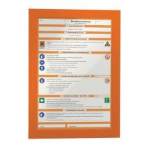 Cadre magnétique din A4 orange film verso autocollant