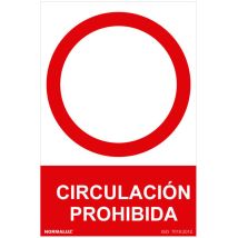 Panneau D'Interdiction ''Circulacion Prohibida'' (pvc 0.7mm) 30x40cm