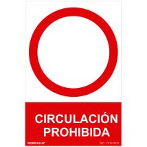 Panneau D'interdiction ''circulacion Prohibida'' (pvc 0.7mm) 30x40cm