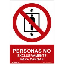 Panneau D'interdiction ''personas No, Exclusivamente Para Cargas'' (pvc 0.7mm) 30x40cm