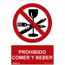Panneau D'interdiction ''prohibido Comer y Beber'' (pvc 0.7mm) 30x40cm