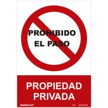 Panneau D'interdiction ''prohibido El Paso Propiedad Privada'' (pvc 0.7mm) 30x40cm