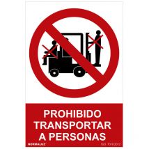 Panneau D'interdiction ''prohibido Transportar a Personas'' (pvc 0.7mm) 30x40cm