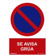 Panneau D'interdiction ''se Avisa Grua'' (pvc 0.7mm) 30x40cm