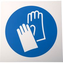 Panneau obligation, avec pictogramme : Gants de protection obligatoires , en Plastique ( Prix pour 1 )