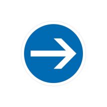 Signaletique.biz France - panneau d'obligation de tourner a droite (B211) - Diamètre 450 mm