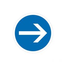 Signaletique.biz France - panneau d'obligation de tourner a droite (B211) - Diamètre 850 mm