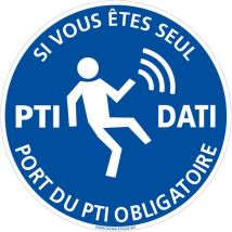 Panneau d'obligation Port du pti obligatoire (E0804). Obligation Signalisation pti dati. Autocollant, pvc, Alu - Plastique pvc 1,5 mm - Diamètre 250