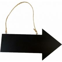 Panneau en Bois Signe Flèche Fléchage Signes Signes de Craie Réutilisables Tableau directionnel Pendaison de Crémaillère Cadeau (Noir)