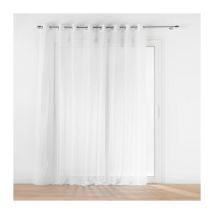 Voilage a oeillets baie vitrée 300 x 240 cm voile sable Lissea Blanc