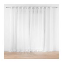Voilage spécial baie vitrée 400 x 240 cm voile sable Lissea Blanc