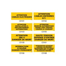 Panneau et Pictogramme de Signalisation danger électrique - C0896 - 350 x 125 mm