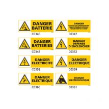 Panneau et Pictogramme de Signalisation danger électrique - C0364 - 350 x 125 mm