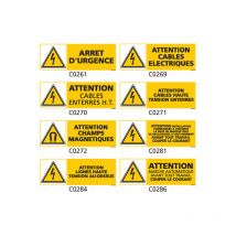 Panneau et Pictogrammes Signalisation danger électrique - C0296 - 350 x 125 mm