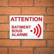 Ultra Secure - Panneau extérieur 'attention bâtiment sous alarme' - plastique rigide (format A4)