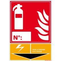 Signaletique.biz France - Panneau extincteur pour classe de feu. Origine électrique . - Origine électrique