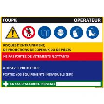 Panneau Fiche de Poste Toupie (C1128) - Plastique pvc 1,5 mm - 420 x 300 mm