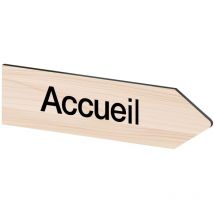 Decoho - Panneau flèche directionnelle droite personnalisable - Couleur bois clair