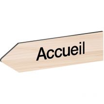 Decoho - Panneau flèche directionnelle gauche personnalisable - Couleur bois clair
