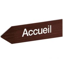 Decoho - Panneau flèche directionnelle gauche personnalisable - Couleur bois foncé