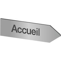 Panneau flèche directionnelle droite personnalisable - Couleur argent brossé