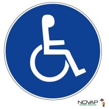 Novap - Panneau handicapés (logo) - Rigide Ø180mm - 4042237