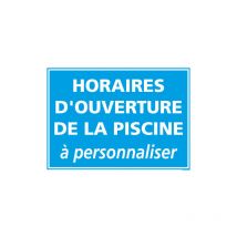 Panneau horaires d'ouverture piscine a personnaliser (H0210) - Plastique pvc 1,5 mm - 300 x 210 mm