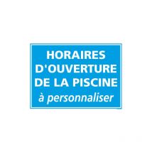 Panneau horaires d'ouverture piscine a personnaliser (H0210) - Adhésif - 420 x 300 mm