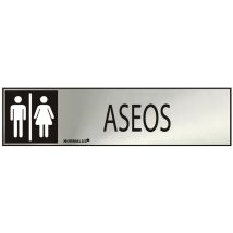 Panneau Informatif ''Aseos'' Mixte (inox Adhesif 0.8mm) 5x20cm