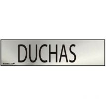 Panneau informatif "duchas" (inox adhesif 0.8mm) 5x20cm