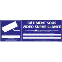 Signaletique.biz France - Panneau Information Bâtiment sous Vidéo Surveillance. Signalisation Information Sécurité. Autocollant, pvc ou Alu au choix