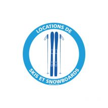 Panneau information location de ski et snowboards (H0397) - Adhésif - Diamètre 350 mm