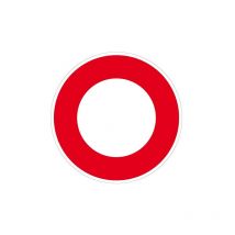 Panneau interdiction de circuler (B0) - Adhésif - Diamètre 350 mm