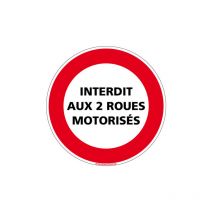 Signaletique.biz France - Panneau interdiction de circuler interdit aux deux roues motorisees (L0217) - Aluminium 2 mm - Diamètre 125 mm