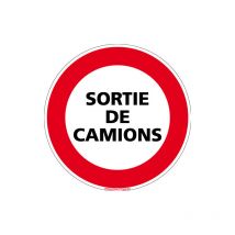 Panneau interdiction de circuler - sortie de camions (L0084) - Adhésif - Diamètre 350 mm