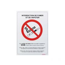 Panneau interdiction de fumer et de vapoter Novap 210 x 297 mm