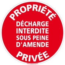Signaletique.biz France - Panneau Interdiction de Stationner, Panneau de Signalisation Taille Standard 250 mm. Propriété privée décharge interdite .