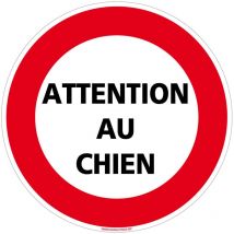 Signaletique.biz France - Panneau Interdiction de Stationner, Panneau de Signalisation Taille Standard 250 mm. Attention au chien . - Attention au