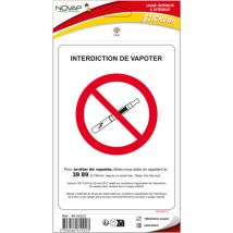Panneau interdiction de Vapoter – Adhésif 148x210mm – 4610023