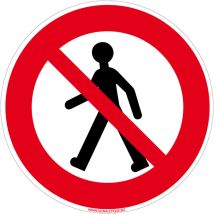 Panneau Interdit Aux Piétons - Signalisation d'Interdiction - Aluminium 2 mm - Diamètre 125 mm - Conforme à la norme iso 7010