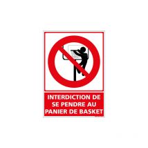Panneau interdit de se pencher au panier de basket (D1158) - Plastique pvc 1,5 mm - 300 x 420 mm