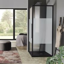 Samo - Paroi De Douche Fixe 87-89 Cm Ht.200 Cm Profilé Chromé Brillant Verre Transparent Version Gauche - Acrux