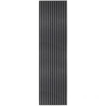 Panneau Lattes Acoustique Murale Gris Anthracite Luxe 3D Placage Bois Moderne Décoratif Mur Ou Plafond 2400mm x 600mm Dessous En Feutre Absorbant Son