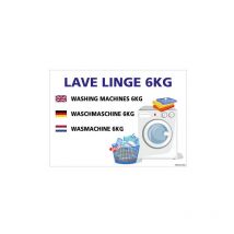 Signaletique.biz France - panneau lave linge personnalisable (H0434) - Aluminium 2 mm - 630 x 450 mm